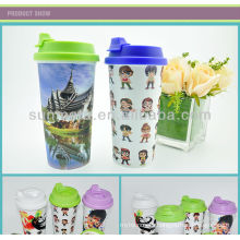 3D sublimation plastic Straight mug DIY picture drinking cups